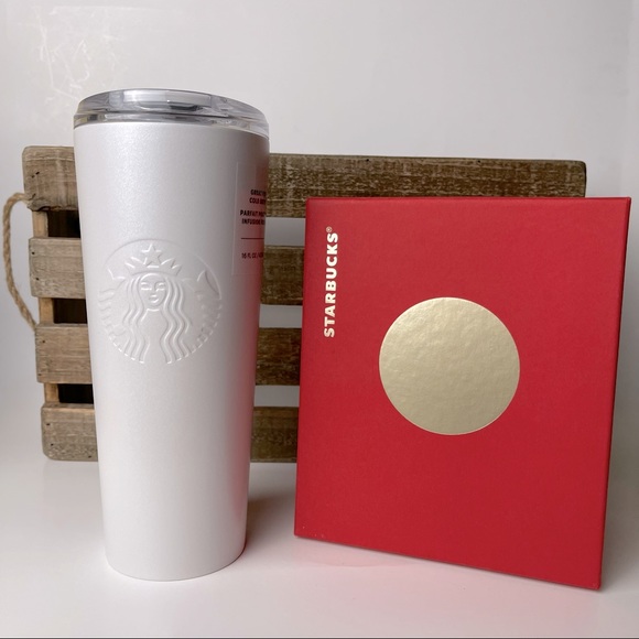 Starbucks Other - STARBUCKS 16oz. White Stainless Steel Cold Tumbler